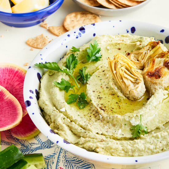 Roasted Artichoke Lemon Hummus - Recipe photo by spabettie