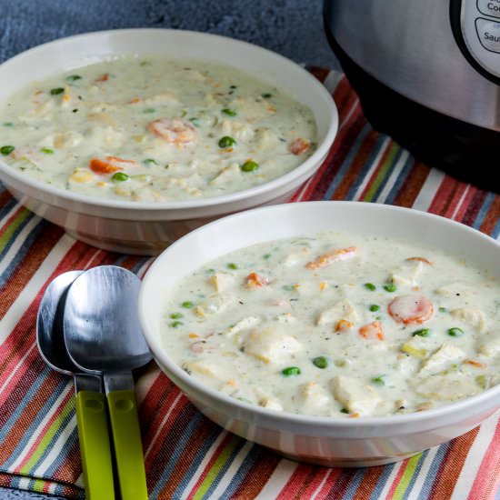 Instant Pot Chicken Pot Pie Soup - Recipe photo by kalynskitchen