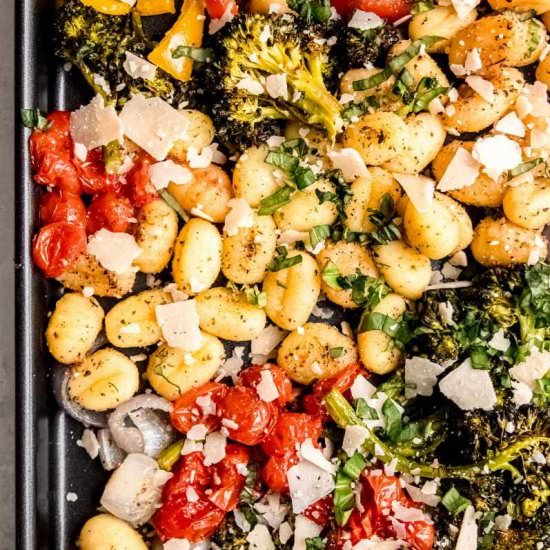 Sheet Pan Gnocchi with Vegetables - Recipe photo by wholefully