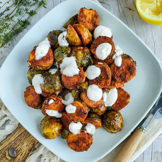 Roasted Marinated Brussels Sprouts - Recipe photo by Sheeba@gohealthy