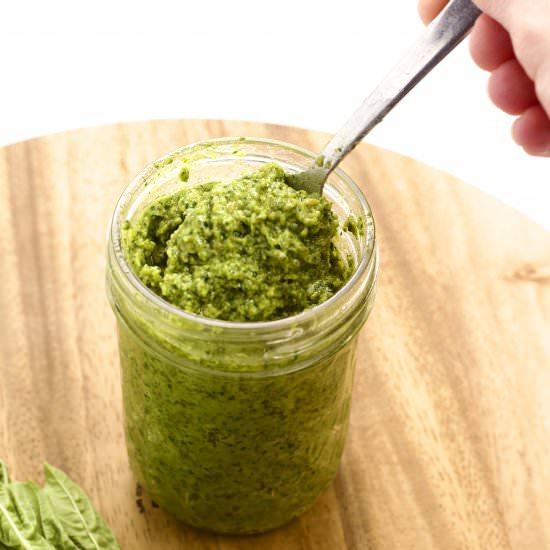 dairy free pepita pesto - Recipe photo by Wee Little Vegans