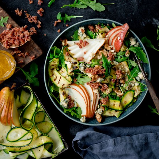 Grilled Courgette Salad - Recipe photo by KitchenSanctuary