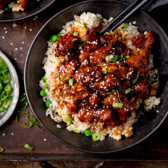 Air Fryer Sesame Chicken - Recipe photo by KitchenSanctuary