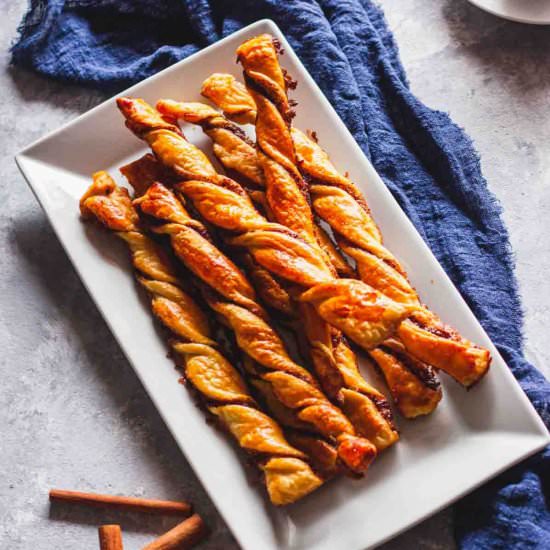 Puff Pastry Cinnamon Twists with Ma - Recipe photo by PastryWishes