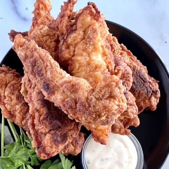 Fried Buttermilk Chicken Tenders - Recipe photo by theshortordercook