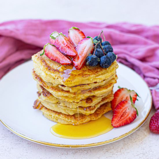 Protein Cottage Cheese Pancakes - Recipe photo by Skinny Sweets