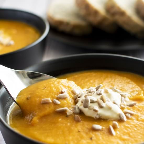Pumpkin and Sundried Tomato Soup - Recipe photo by EatAndThriveKitchen