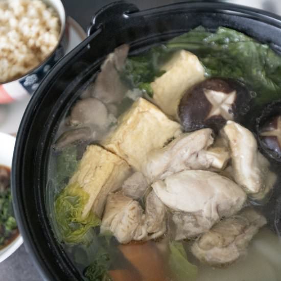 Simplified mizutaki chicken hot pot - Recipe photo by foodmakesmehappy
