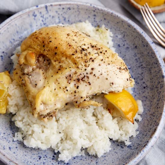 Lemon garlic chicken - Recipe photo by Barbara Curry