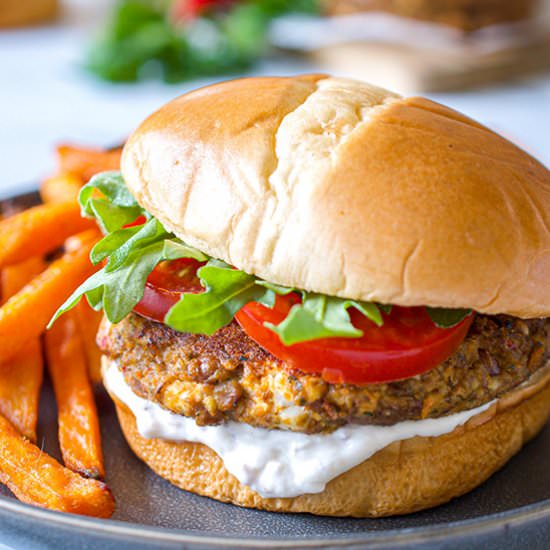 Easy Lentil Burger Recipe - Recipe photo by sipandsanity