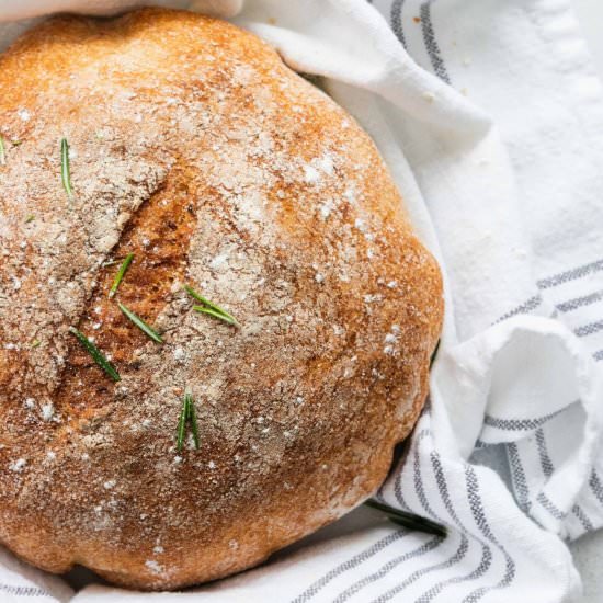Garlic & Rosemary Dutch Oven Bread - Recipe photo by Chef Ani