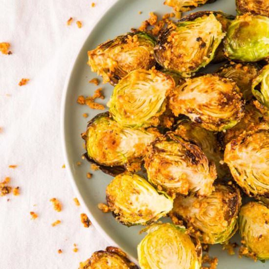 Parmesan Air Fryer Brussels Sprouts - Recipe photo by Whole Food Bellies