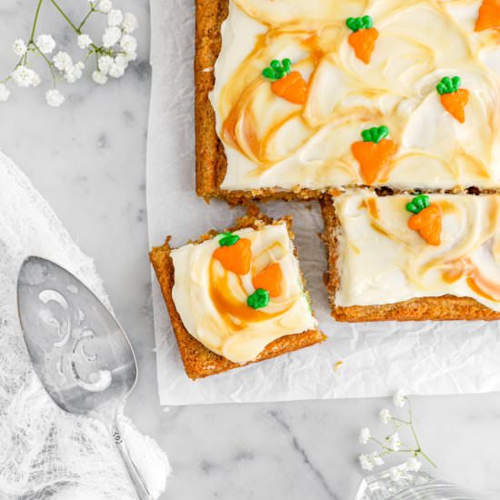 Spiced Carrot Sheet Cake - Recipe photo by bakerstable