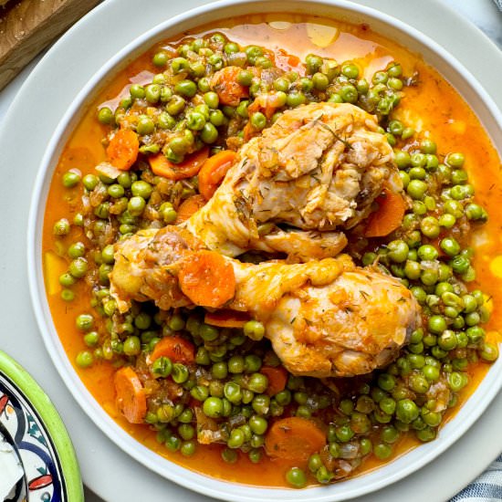 One Pan Chicken With Green Peas - Recipe photo by mamazilla