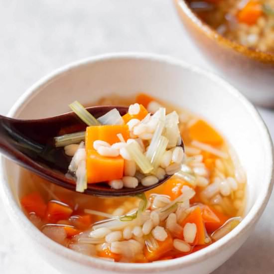 Vegan Barley Japanese Soup - Recipe photo by Chef.JA.Cooks