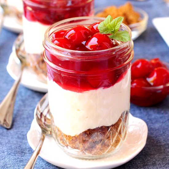 Mason Jar Cherry Cheese Pies - Recipe photo by CouponClippingCook