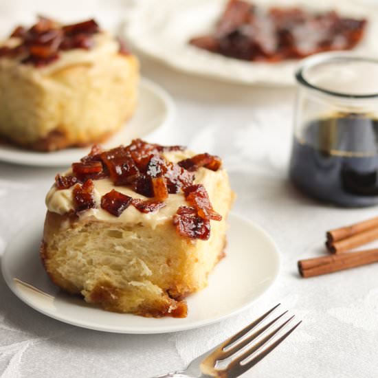 Maple Bacon Cinnamon Rolls - Recipe photo by A baJillian Recipes