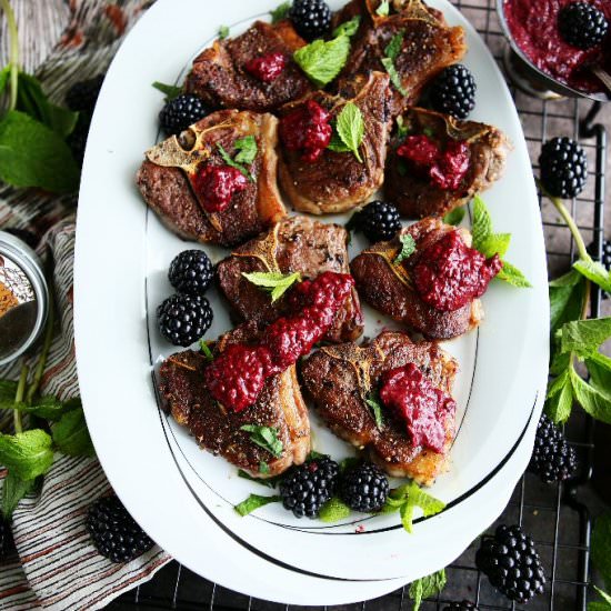 Lamb Chops With Blackberry Port Sau - Recipe photo by angiesrecipes