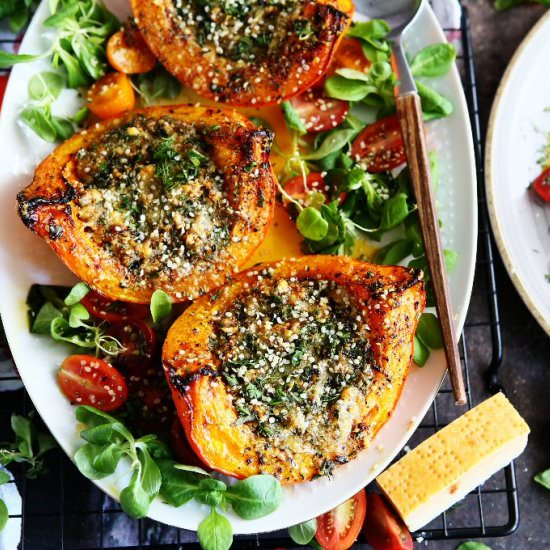Pumpkin with Parmesan-Hemp Crust - Recipe photo by angiesrecipes