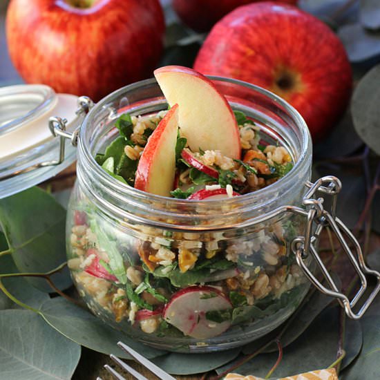 Farro salad with pistachios & apple - Recipe photo by Food Gal