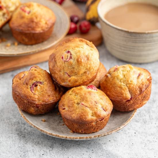 Cranberry Banana Muffins - Recipe photo by BeyondtheCoop