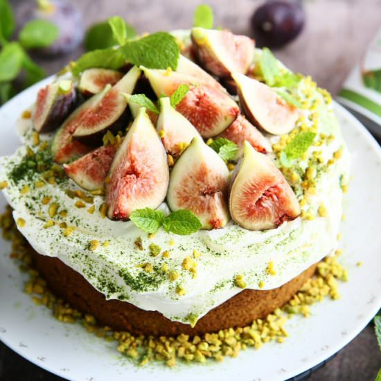 Matcha Pistachio Cake with Mascarpone - Recipe photo by angiesrecipes