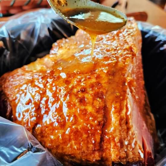 Slow Cooker Honey Mustard Ham - Recipe photo by My Homemade Roots