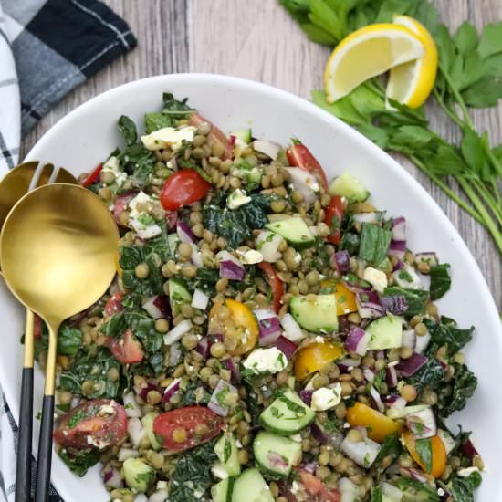Easy Lentil Salad - Recipe photo by Man Meets Oven