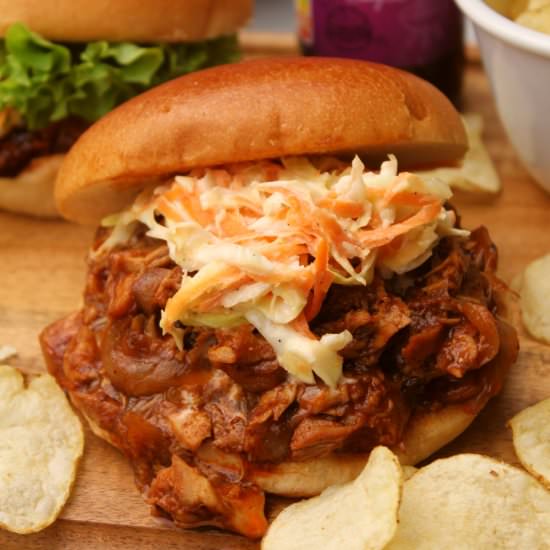 BBQ Pulled Chicken Burger - Recipe photo by Paromita Mandal