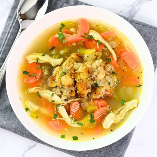 Leftover Turkey and Stuffing Soup - Recipe photo by nowcookthis