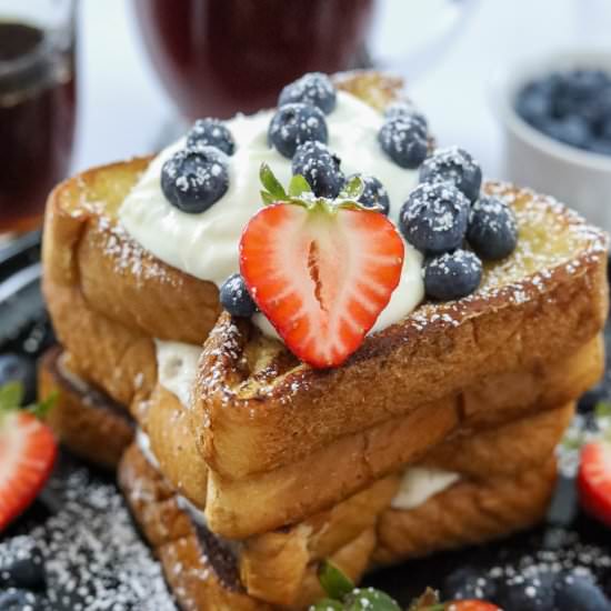 Blueberry Stuffed French Toast - Recipe photo by Man Meets Oven