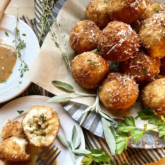 Leftover Turkey Feast Balls - Recipe photo by ahintofrosemary