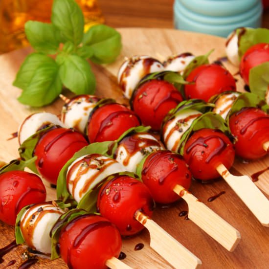 Caprese Skewers - Recipe photo by Paromita Mandal