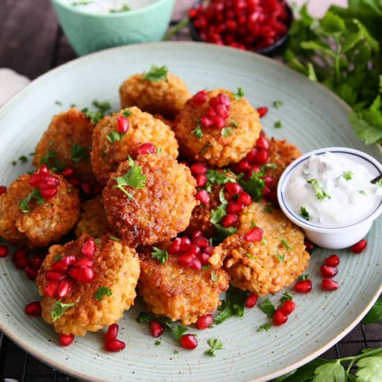 Bulgur Patties with Garlic Dip - Recipe photo by angiesrecipes