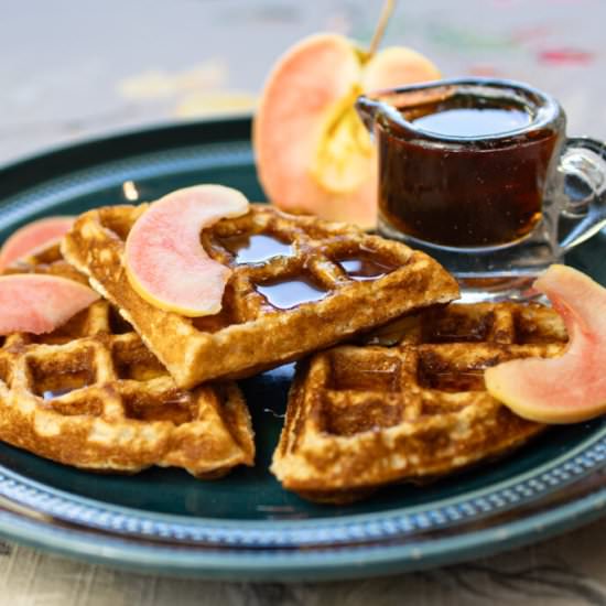 Pink Applesauce Waffles - Recipe photo by a zest for life