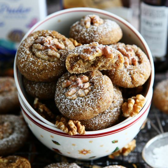 Semolina Tea Cakes with Walnuts - Recipe photo by angiesrecipes