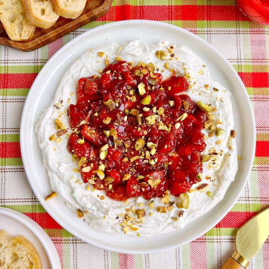 Whipped Goat Cheese w/ Strawberry - Recipe photo by theyummymuffin02