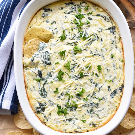 Easy Baked Spinach Artichoke Dip - Recipe photo by goodnomshoney
