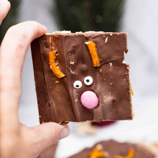 Christmas Reindeer Crack Toffee - Recipe photo by The Sprinkled Cakery