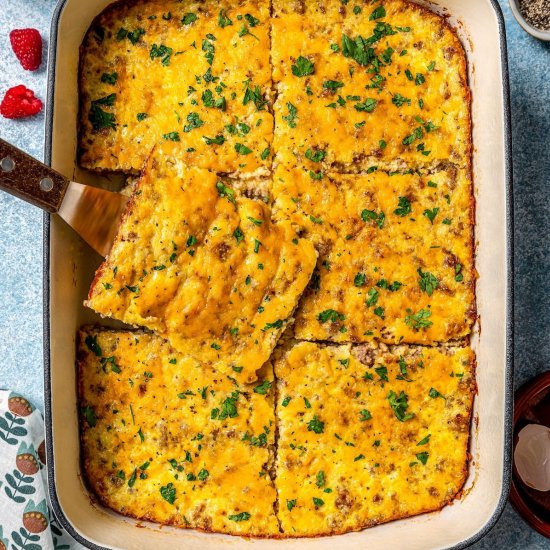 Grits and sausage casserole - Recipe photo by Family Food on the Table