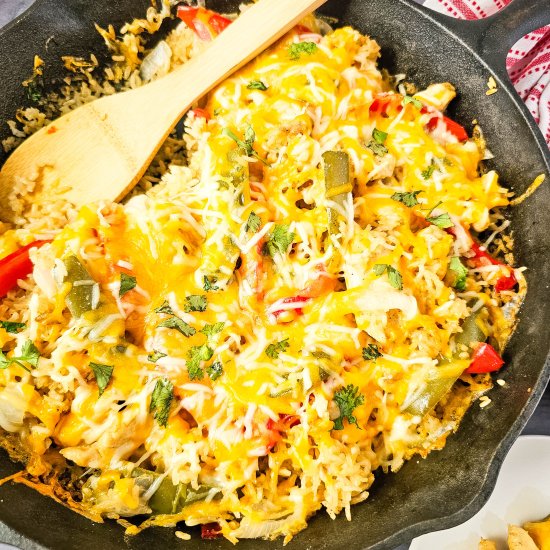 Cheesy Chicken Fajita Casserole - Recipe photo by ThrivingInParenting