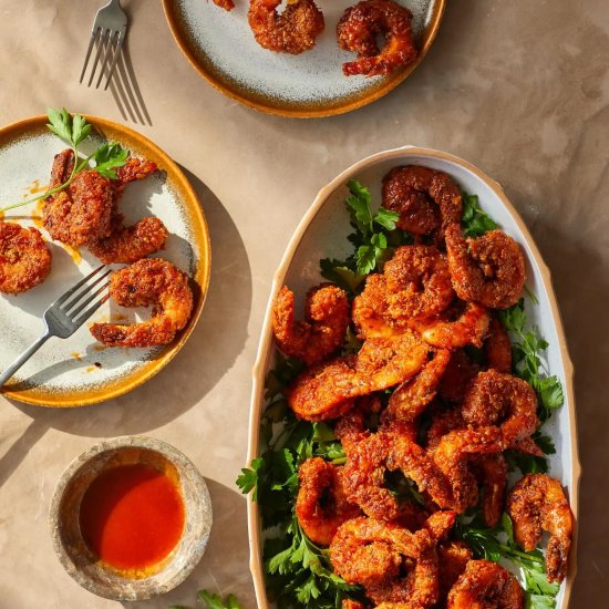 Hot Honey Crispy Shrimp - Recipe photo by coolfooddude