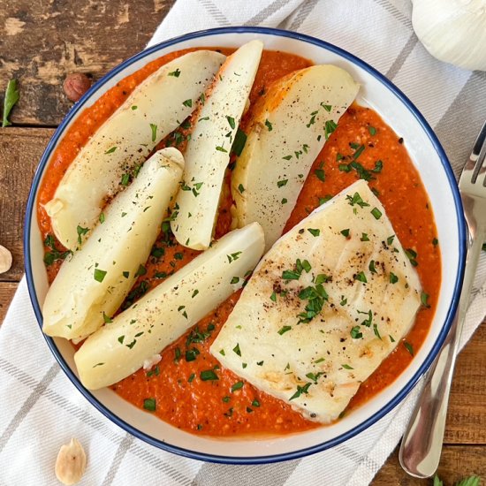Classic Spanish Fish and Potatoes - Recipe photo by Spain on a Fork