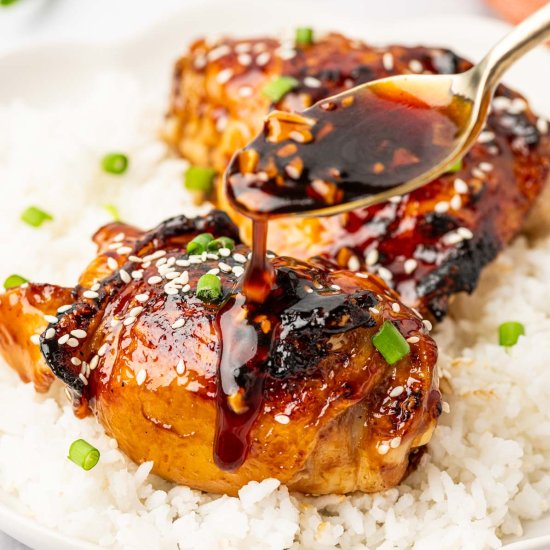 AIR FRYER TERIYAKI CHICKEN THIGHS - Recipe photo by Abi Thiya