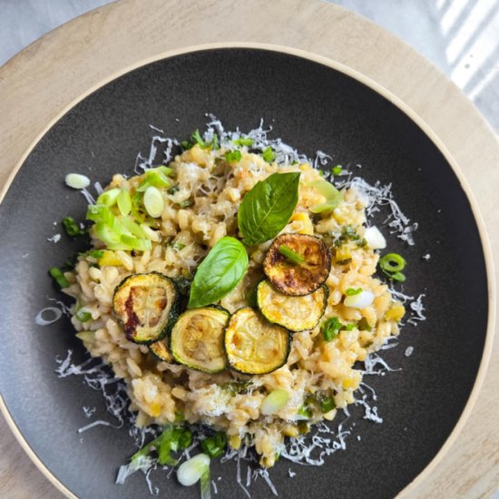 Zucchini Scallion Risotto - Recipe photo by HappyVeg1986