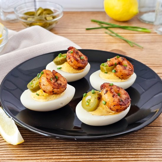 Cajun Deviled Eggs - Recipe photo by ThrivingInParenting