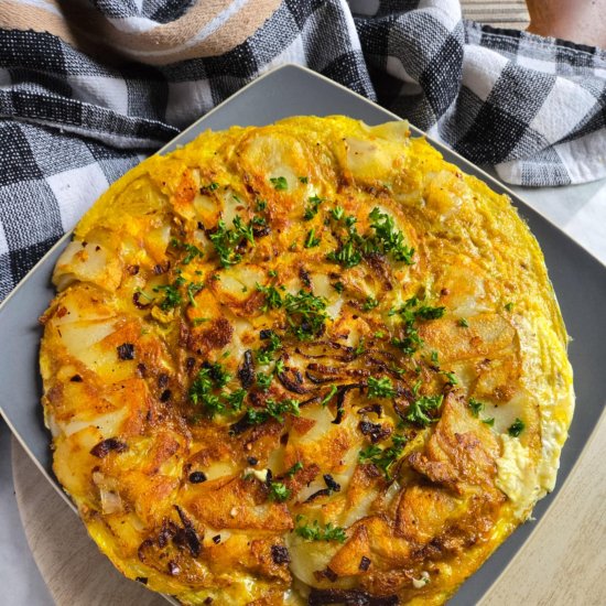 Potato & Feta Omelette - Recipe photo by HappyVeg1986