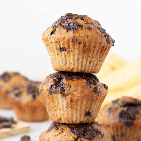 Chocolate Chunk Banana Muffins - Recipe photo by Marinela