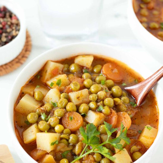 Meatless Green Peas Stew - Recipe photo by Marinela