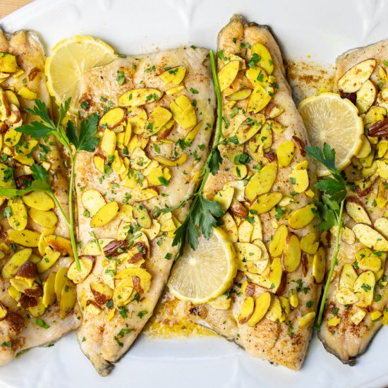 weeknight trout almondine - Recipe photo by a zest for life